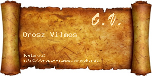 Orosz Vilmos névjegykártya